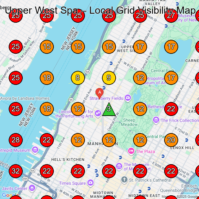 Upper West Spa GeoGrid visibility map for Day Spa in Suite M-15